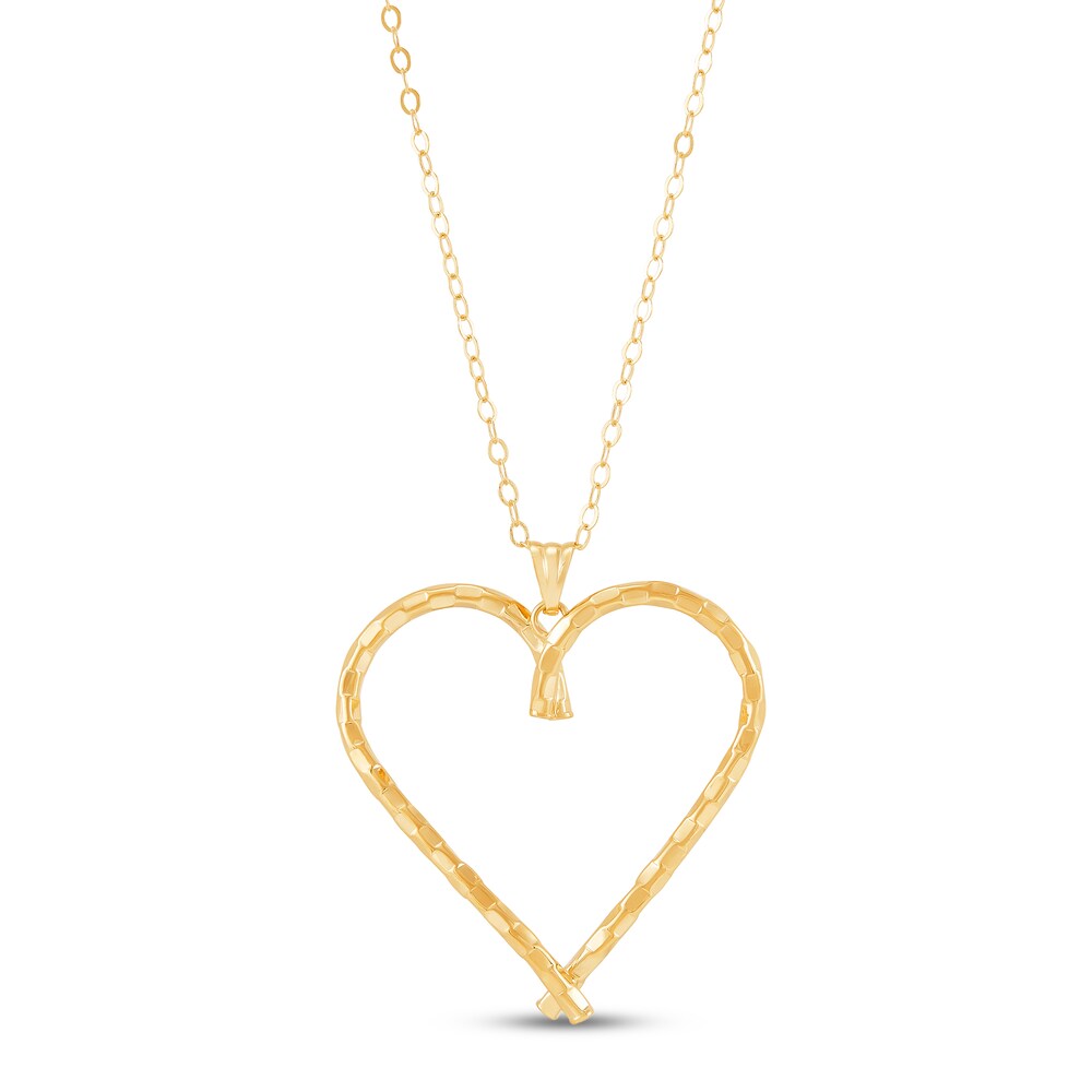 Italia D'Oro Heart Pendant Necklace 14K Yellow Gold wdhC0EyA