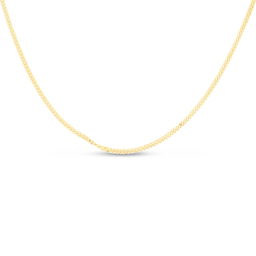 Gourmette Chain Necklace 14K Yellow Gold 18" wdmEwP4P