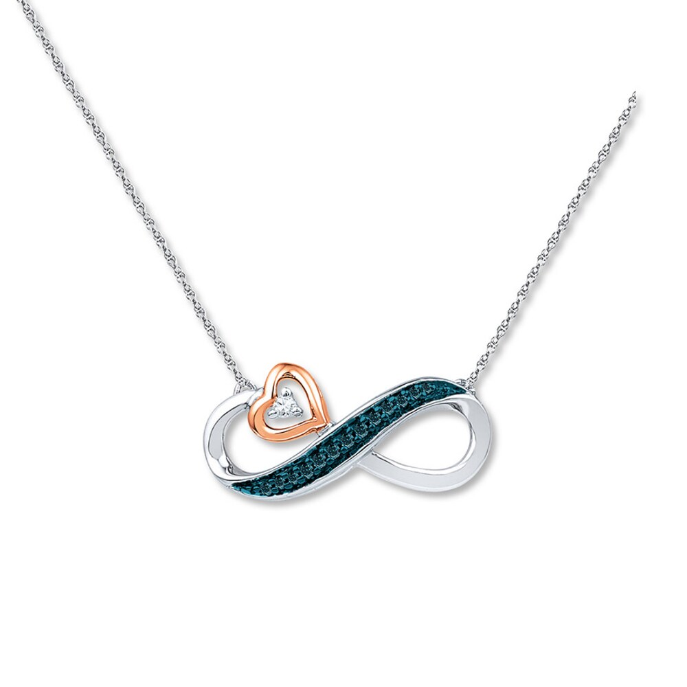 Infinity Necklace 1/20 ct tw Diamonds Sterling Silver/10K Gold wi3mkffk