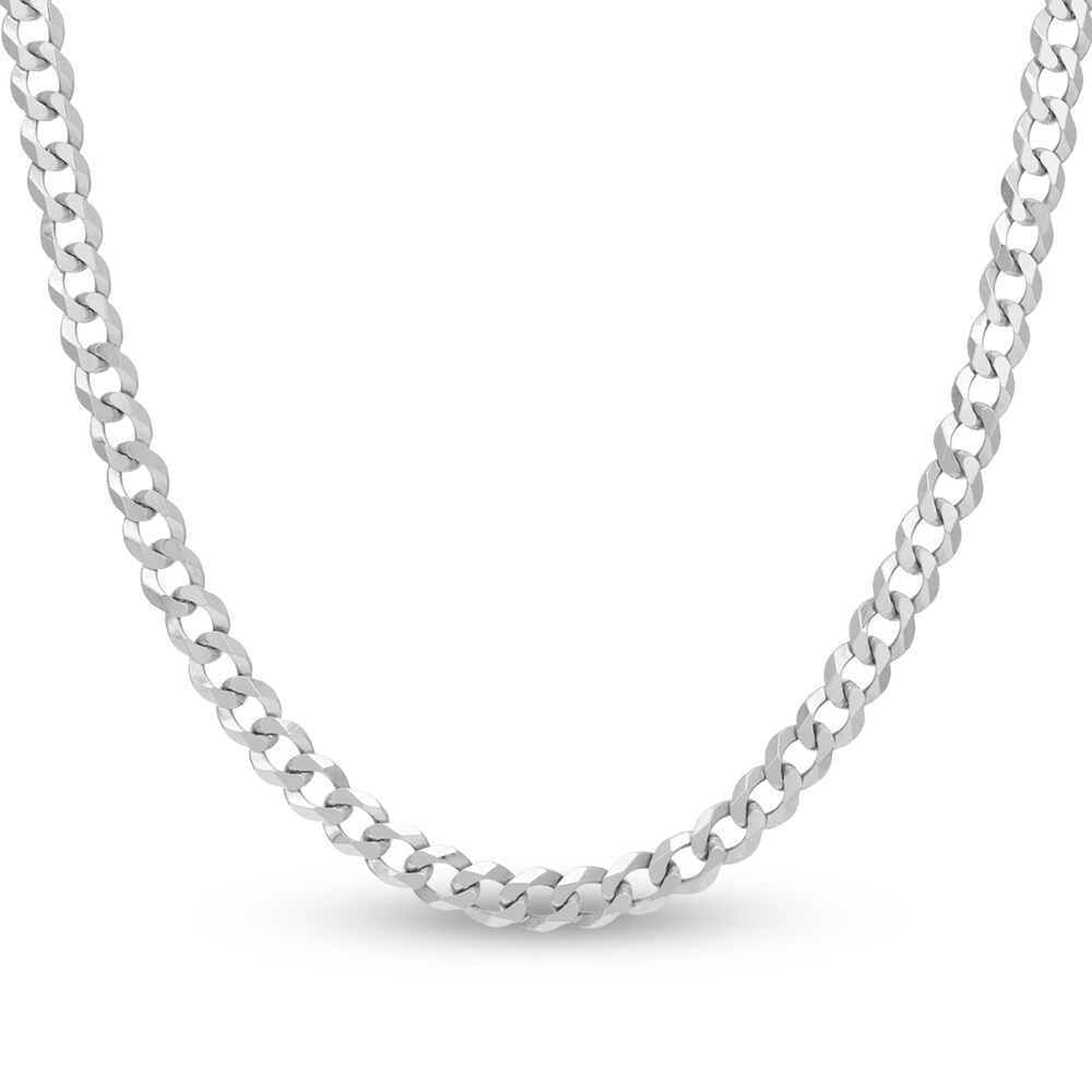 Light Cuban Link Necklace 14K White Gold 22" wjQ8BcAu