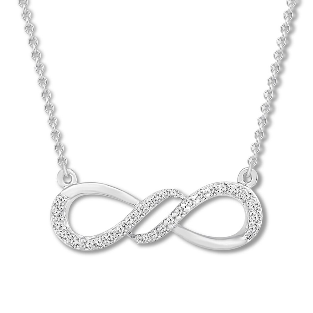 Diamond Infinity Necklace 1/8 carat tw 10K White Gold wugKNa4i