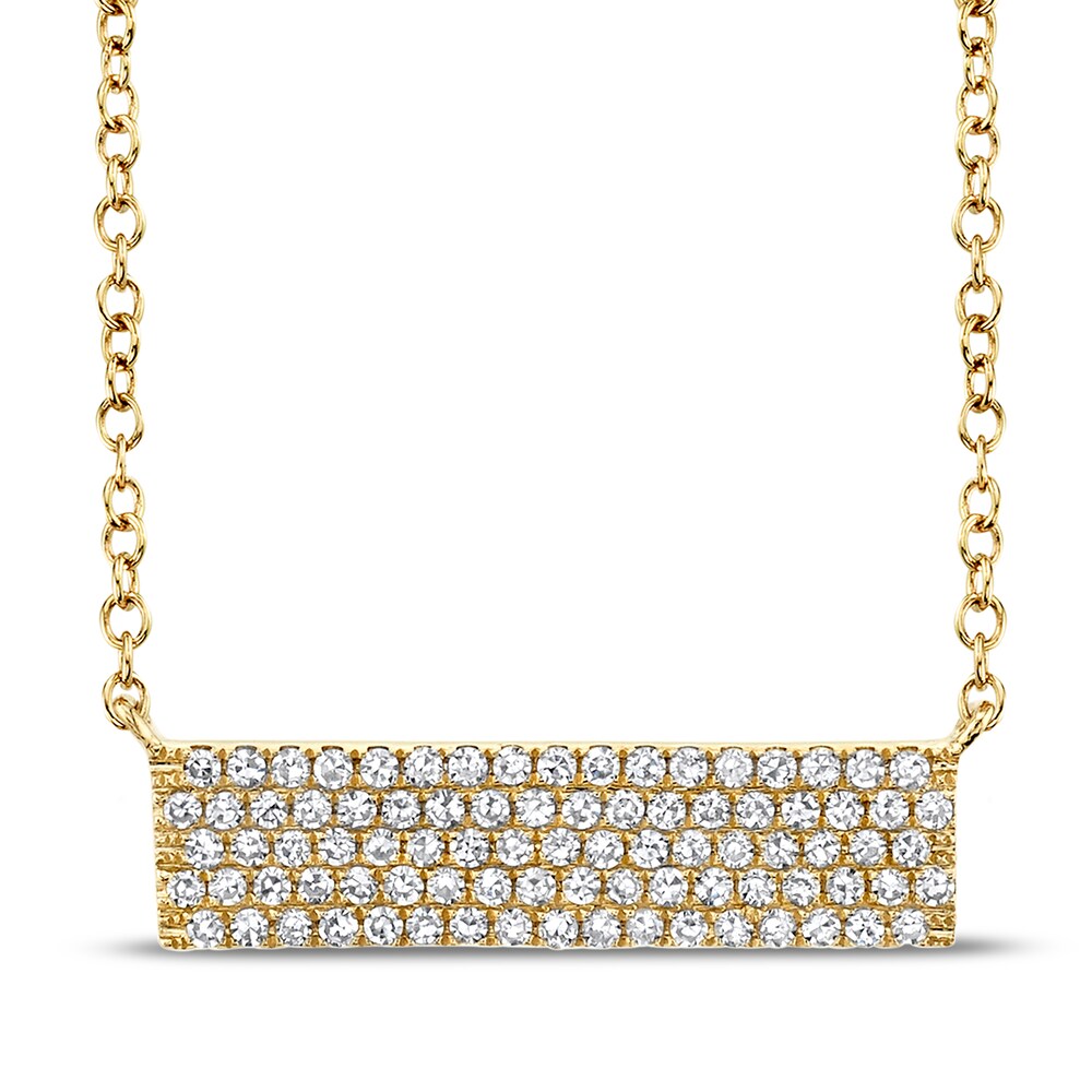 Shy Creation Diamond Bar Necklace 1/4 ct tw 14K Yellow Gold SC55001720V4 wwEJzmFh