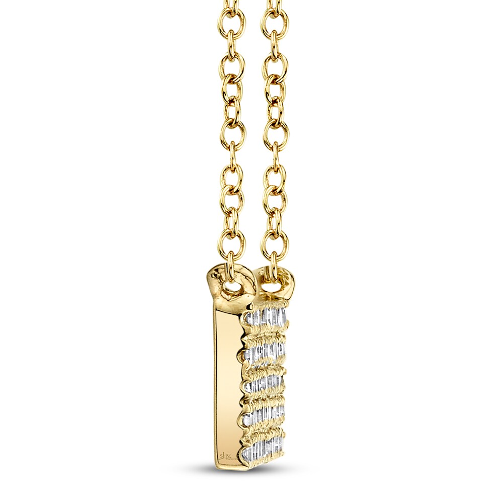Shy Creation Diamond Bar Necklace 1/4 ct tw 14K Yellow Gold SC55001720V4 wwEJzmFh