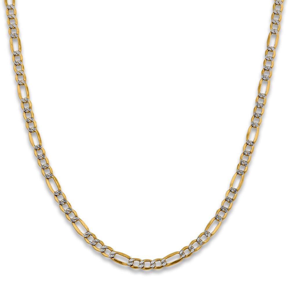 Figaro Chain Necklace 14K Yellow Gold 22\" 5.25mm wzIwhlvr