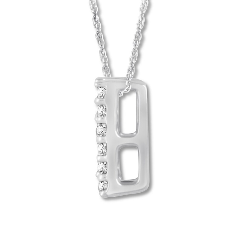 Diamond Initial H Necklace 1/20 ct tw Round-cut 10K White Gold x0fVYJmF
