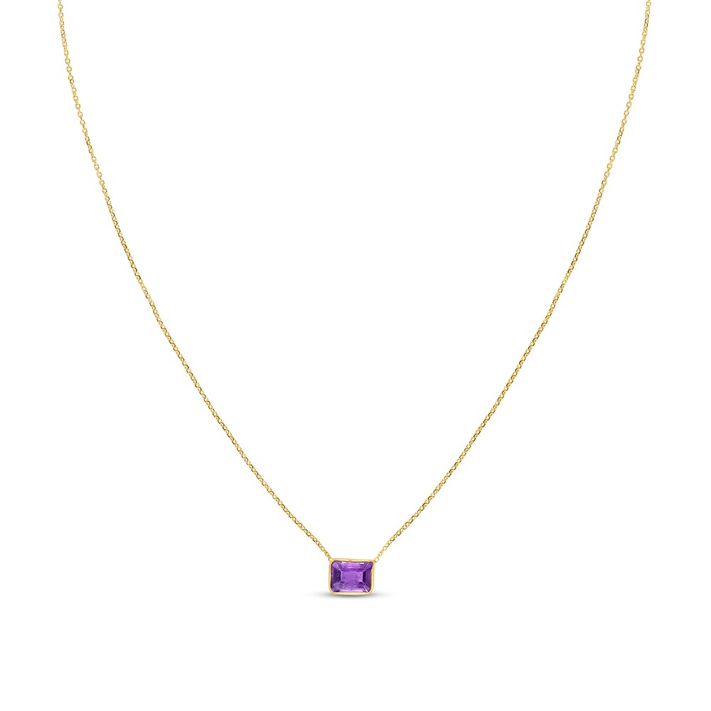 Natural Amethyst Necklace 14K Yellow Gold x0ogyLQd
