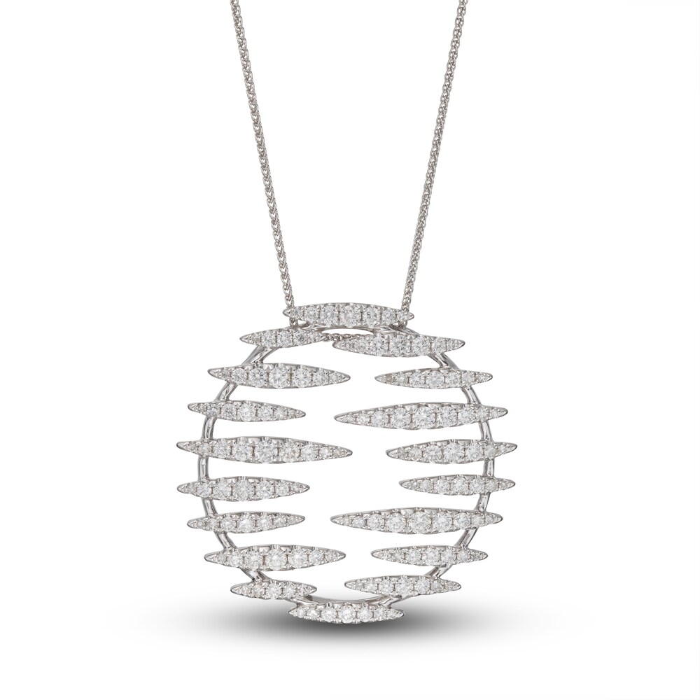 LALI Jewels Diamond Pendant Necklace 1 ct tw Round 14K White Gold 18" xGo6XqN1