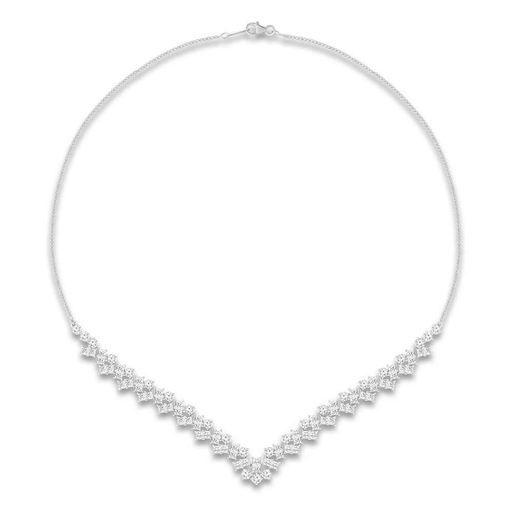 Diamond Necklace 6 ct tw Princess/Round 14K White Gold 19" xP4LVMLq