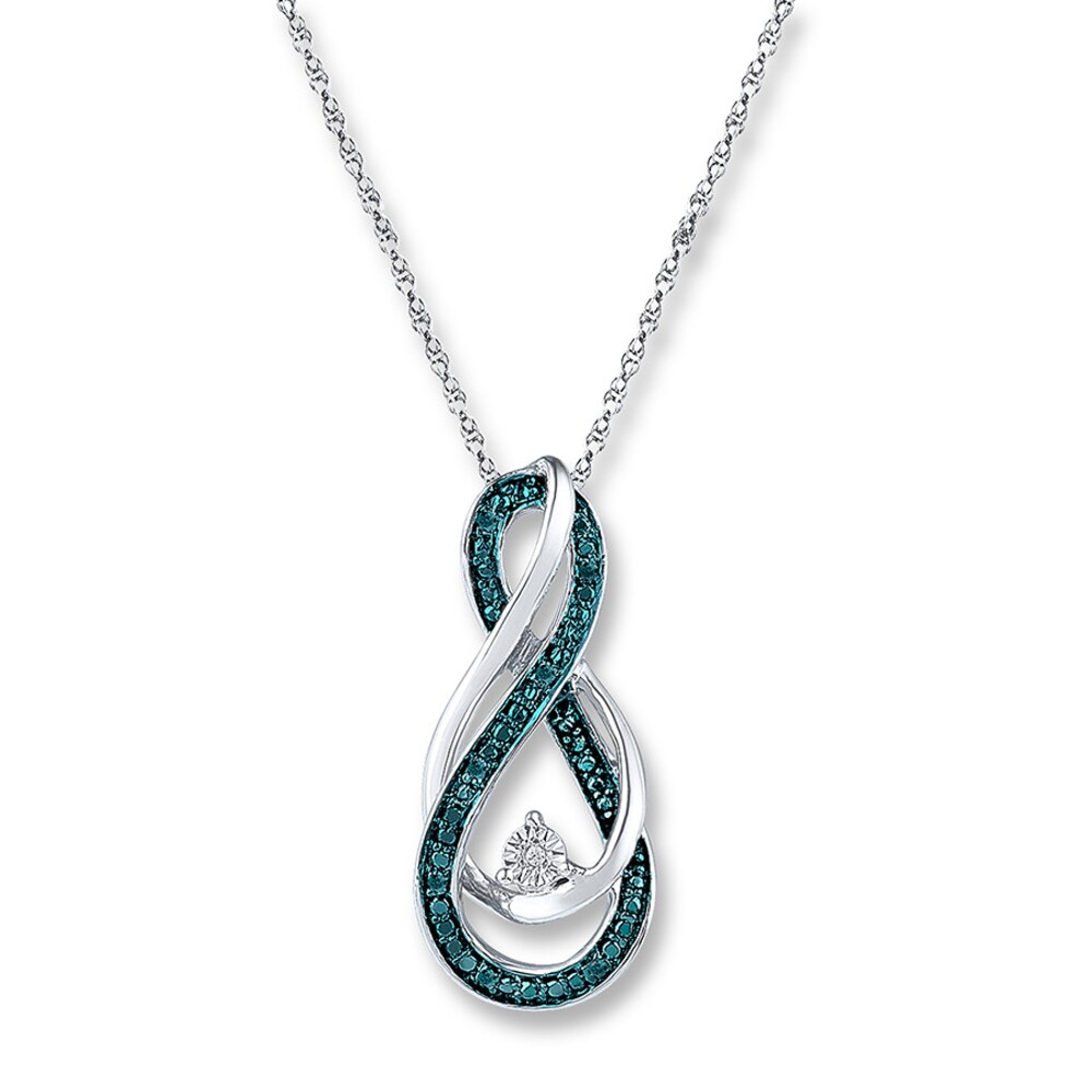 Infinity Symbol Necklace Diamond Accents Sterling Silver xRJAU952