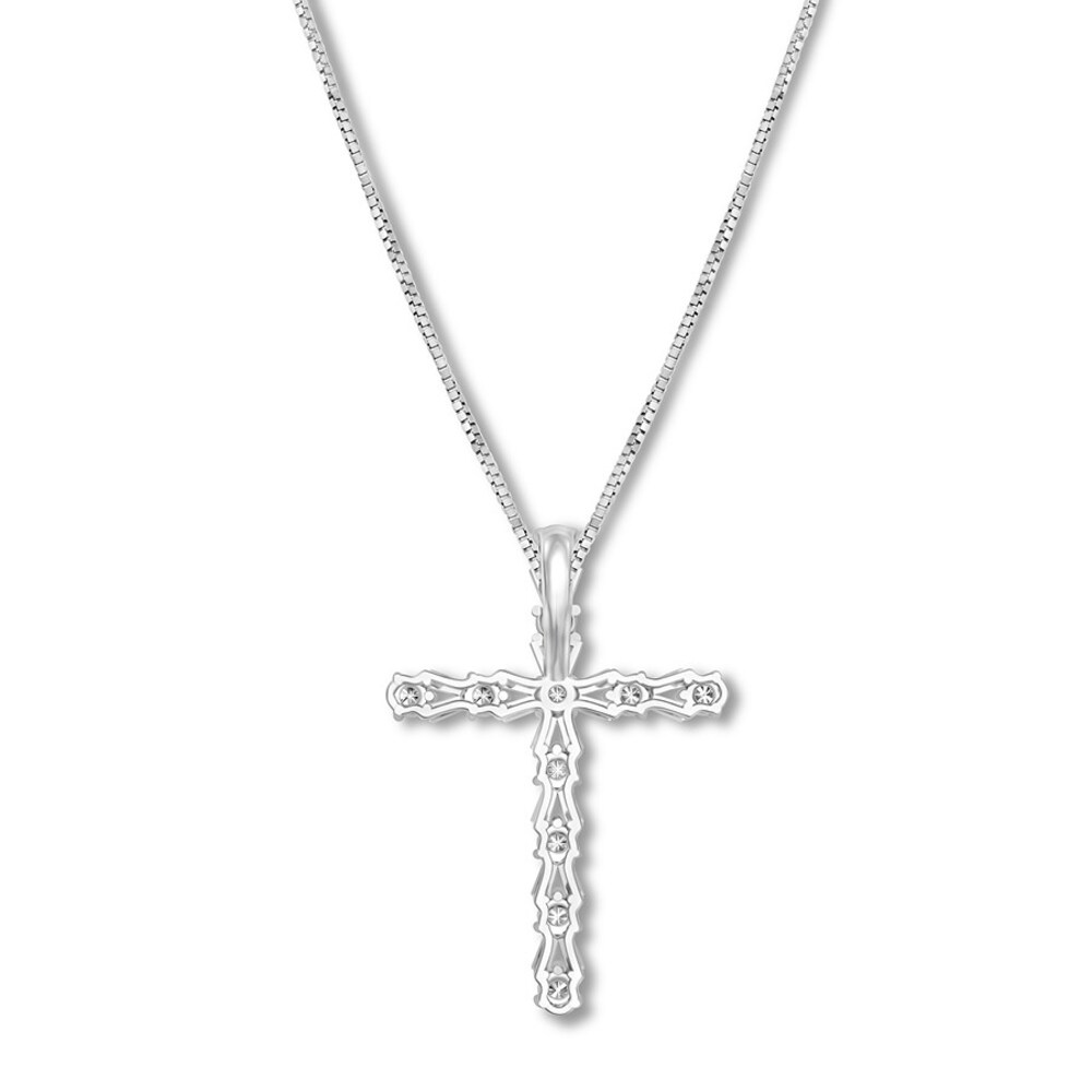 Diamond Cross Necklace 1-1/5 carat tw 14K White Gold xSfH5Khq