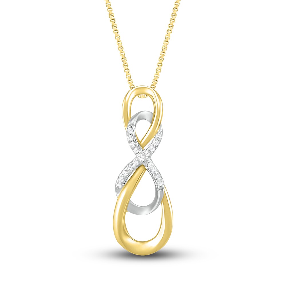 Diamond Infinity Necklace 1/20 ct tw Round 10K Two-Tone Gold xaENXVC8