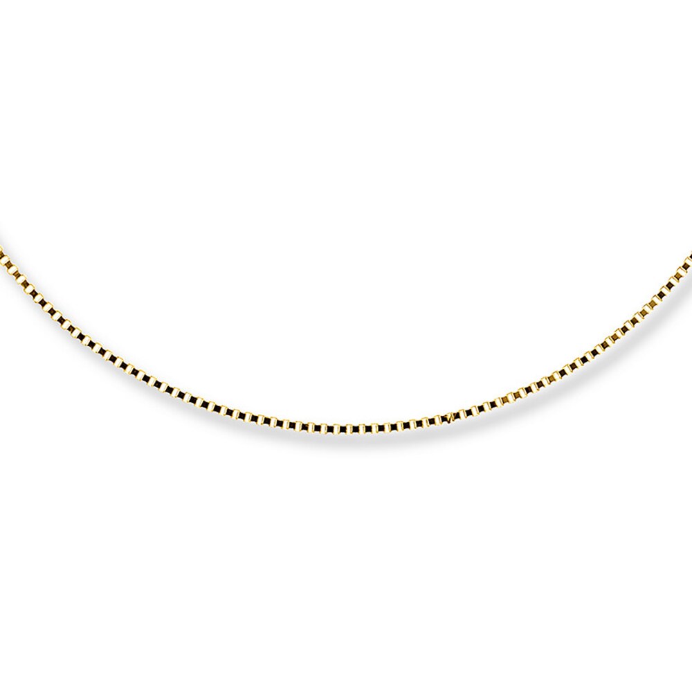Box Chain Necklace 14K Yellow Gold 20 Length xlO15UW8