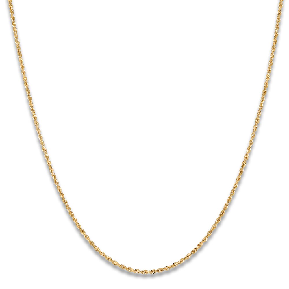 Solid Glitter Rope Necklace 14K Yellow Gold 16\" 1.8mm xm3RjNJ1