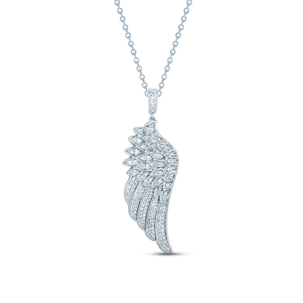 Pnina Tornai Diamond Wing Necklace 3/8 ct tw Round 14K White Gold xrIGJqS6