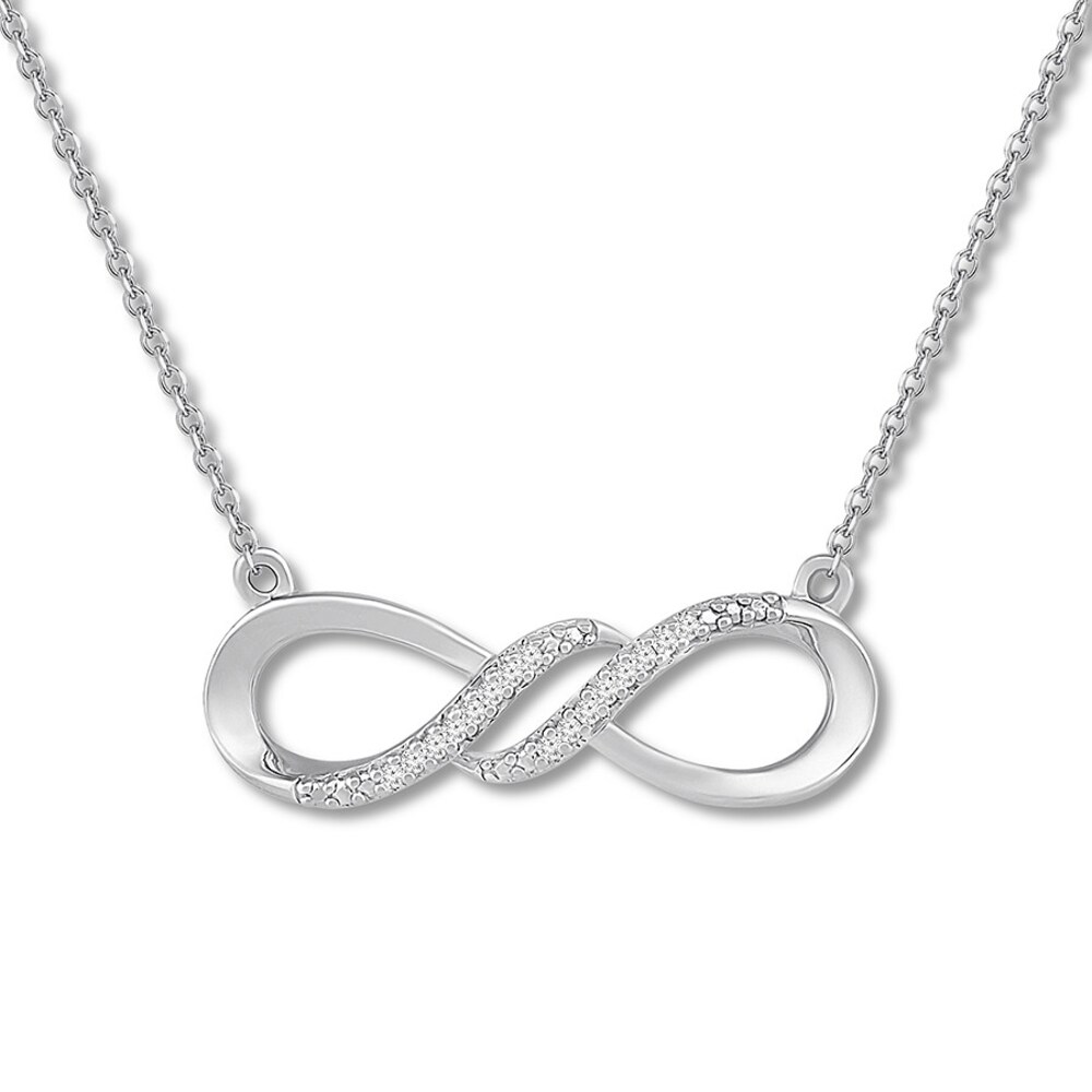 Infinity Swirl Necklace with Diamonds Sterling Silver xuiqInWb