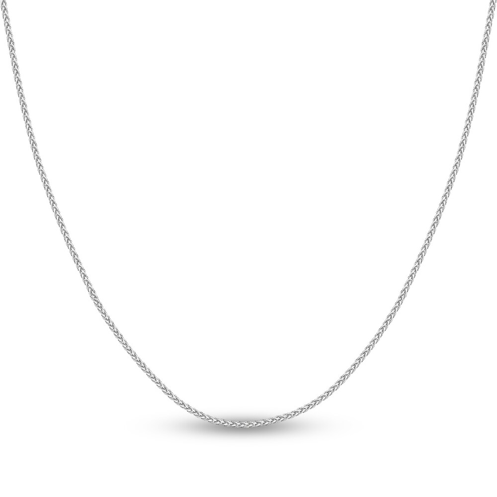 Round Wheat Chain Necklace 14K White Gold 20" xvZGwoVt