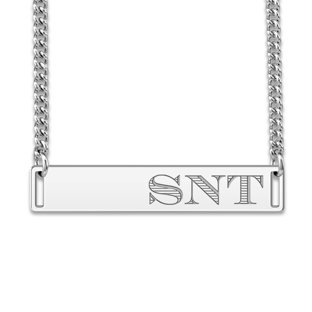 Men's Engravable Bar Necklace Sterling Silver 22" xvv8TkvV