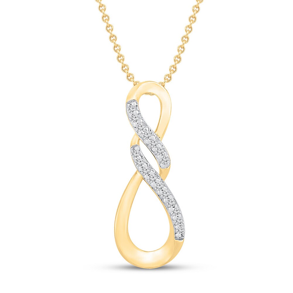 Diamond Infinity Necklace 1/15 ct tw 10K Yellow Gold xw98VFFy