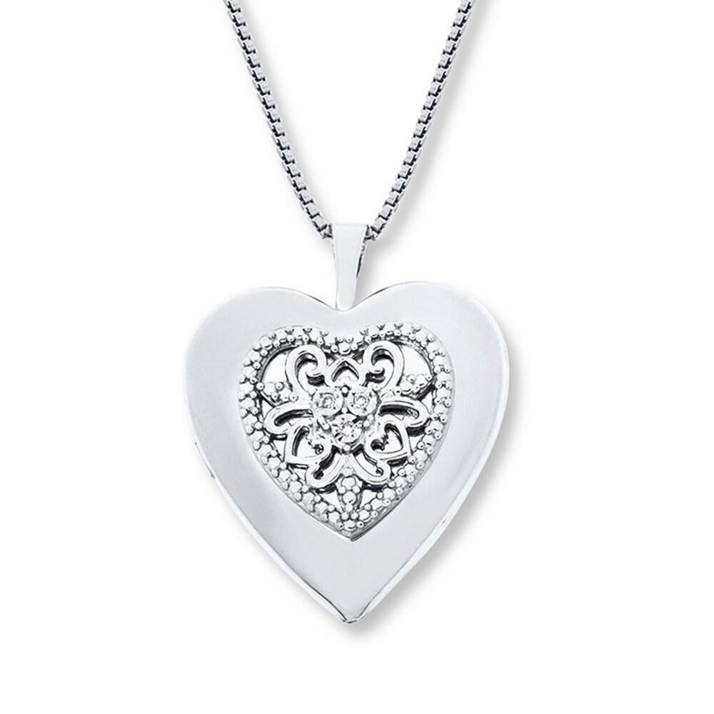 Heart Locket Necklace Diamond Accents Sterling Silver xxAdRNkN