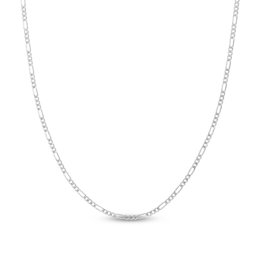 Figaro Chain Necklace 14K White Gold 20" y7FypGBI