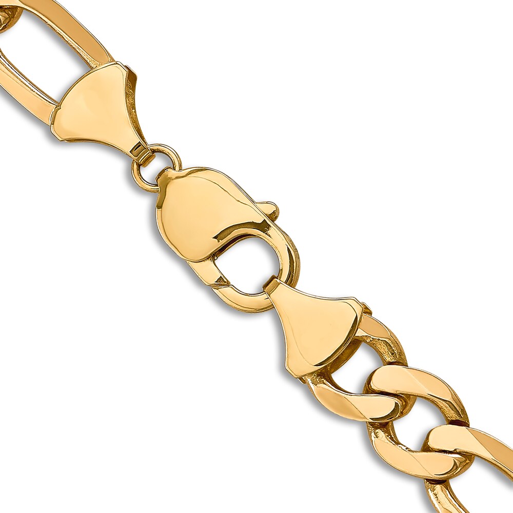 Flat Figaro Chain Necklace 14K Yellow Gold 22\" 10.0mm y7hXL8nU