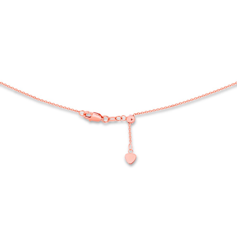 Dangle Disc Choker Necklace 14K Rose Gold 14\" Adjustable yBNpYrLH