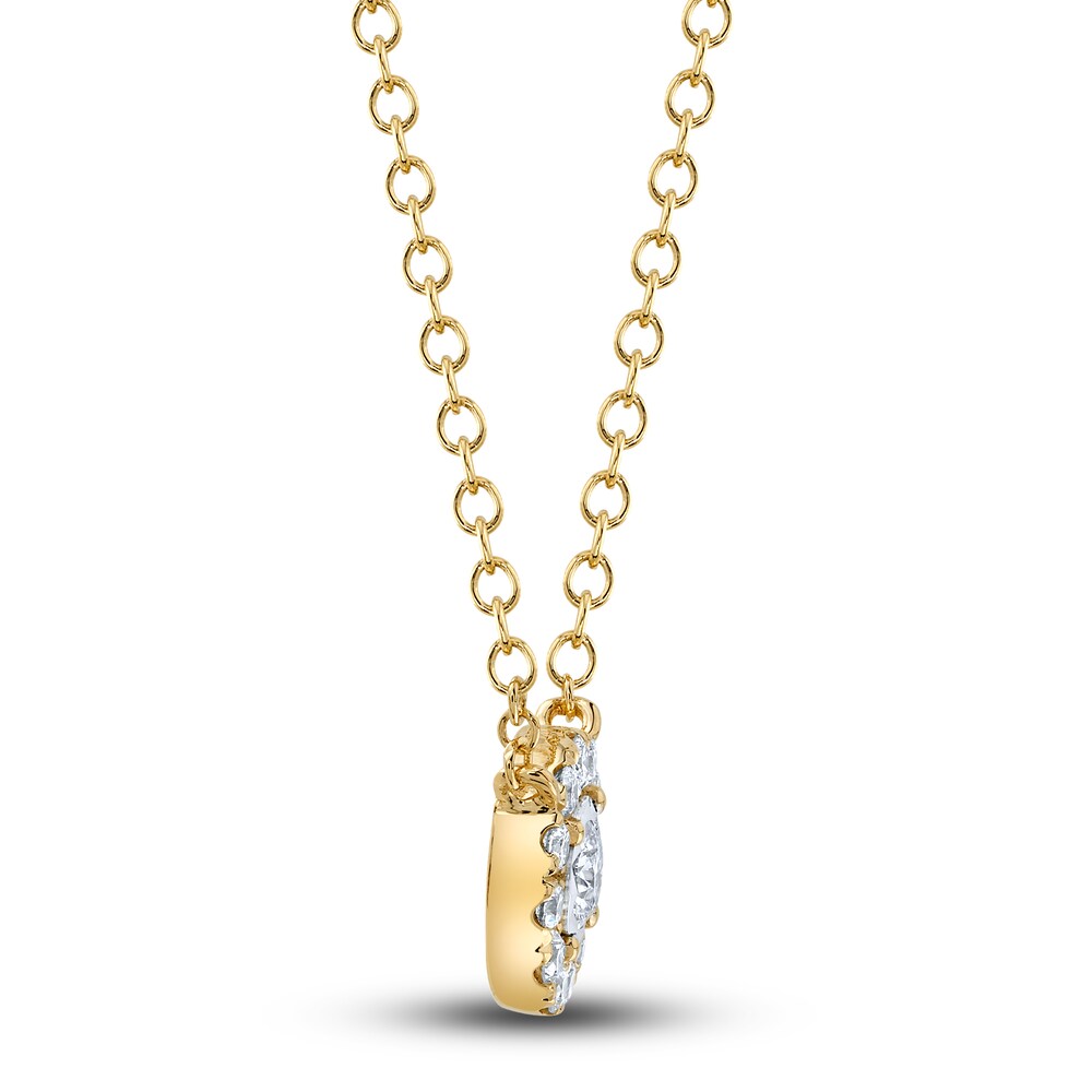 Shy Creation Diamond Necklace 1/6 ct tw Round 14K Yellow Gold SC55024122V2 yCin7V9f