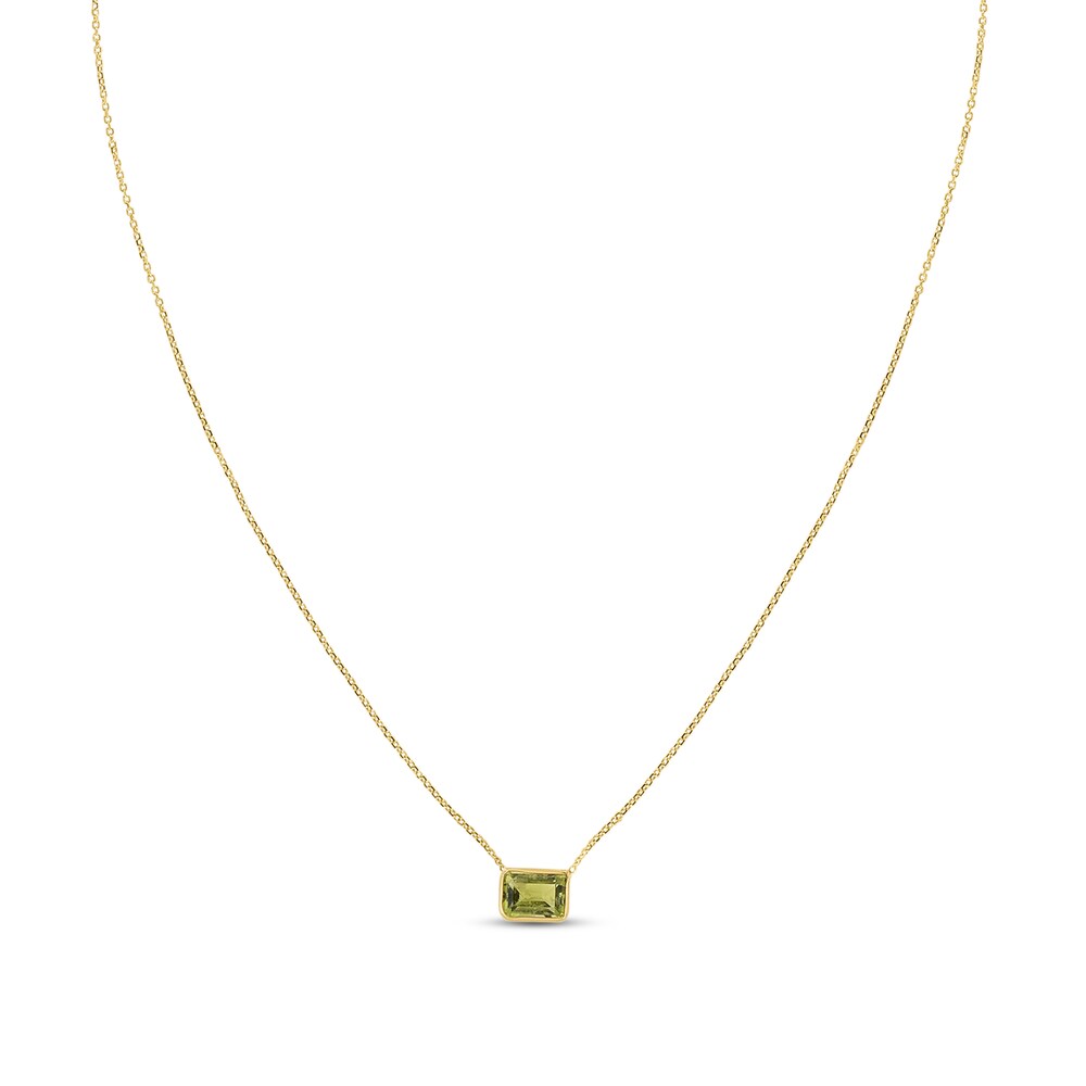 Natural Peridot Necklace 14K Yellow Gold yD59O6rE