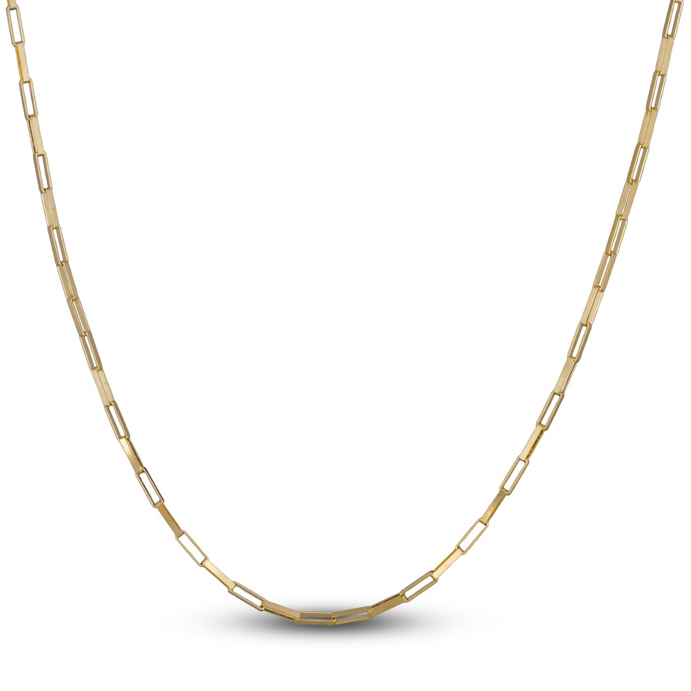 Solid Square Box Chain Necklace 14K Yellow Gold 24\" yQcxxBjx