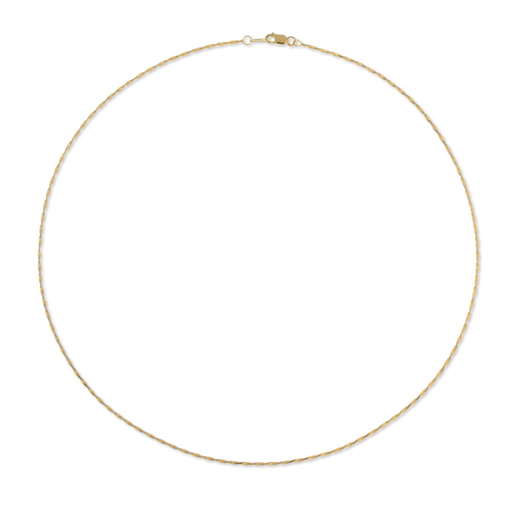 Rope Chain Necklace 10K Two-Tone Gold 18\" Length yVGOflbc