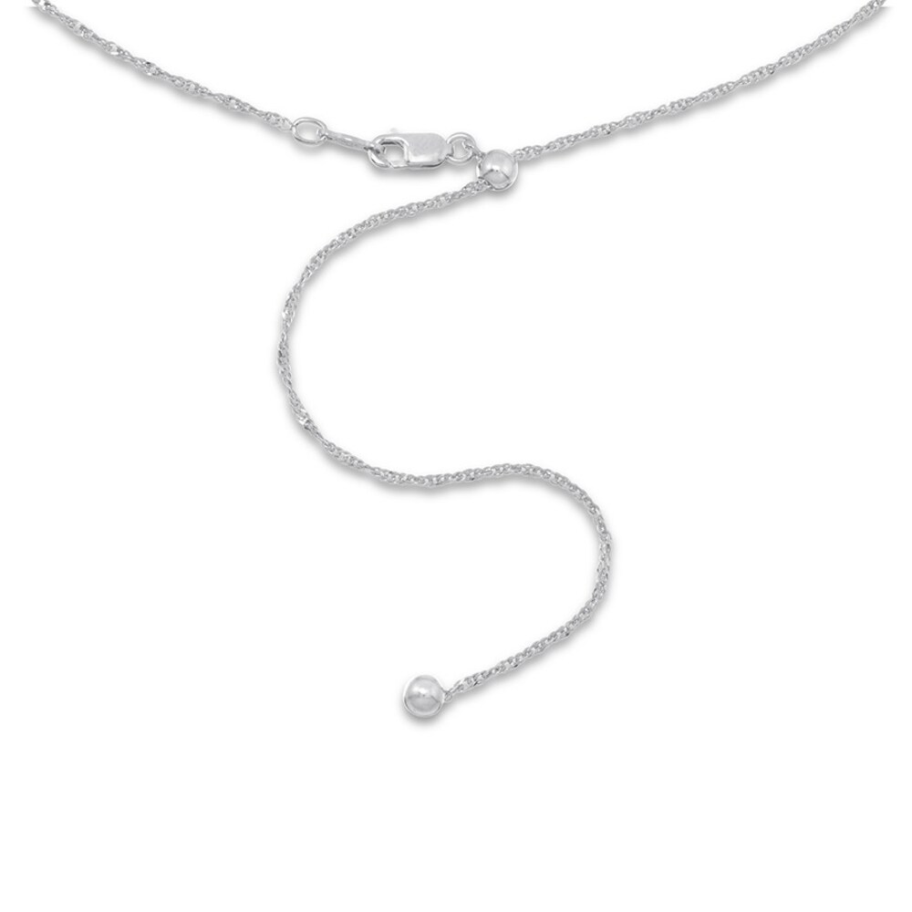 Singapore Chain Necklace Sterling Silver 24\" Adjustable yY06lyTC