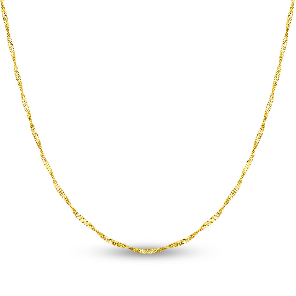 Singapore Chain Necklace 14K Yellow Gold 24" ydBoENJ6