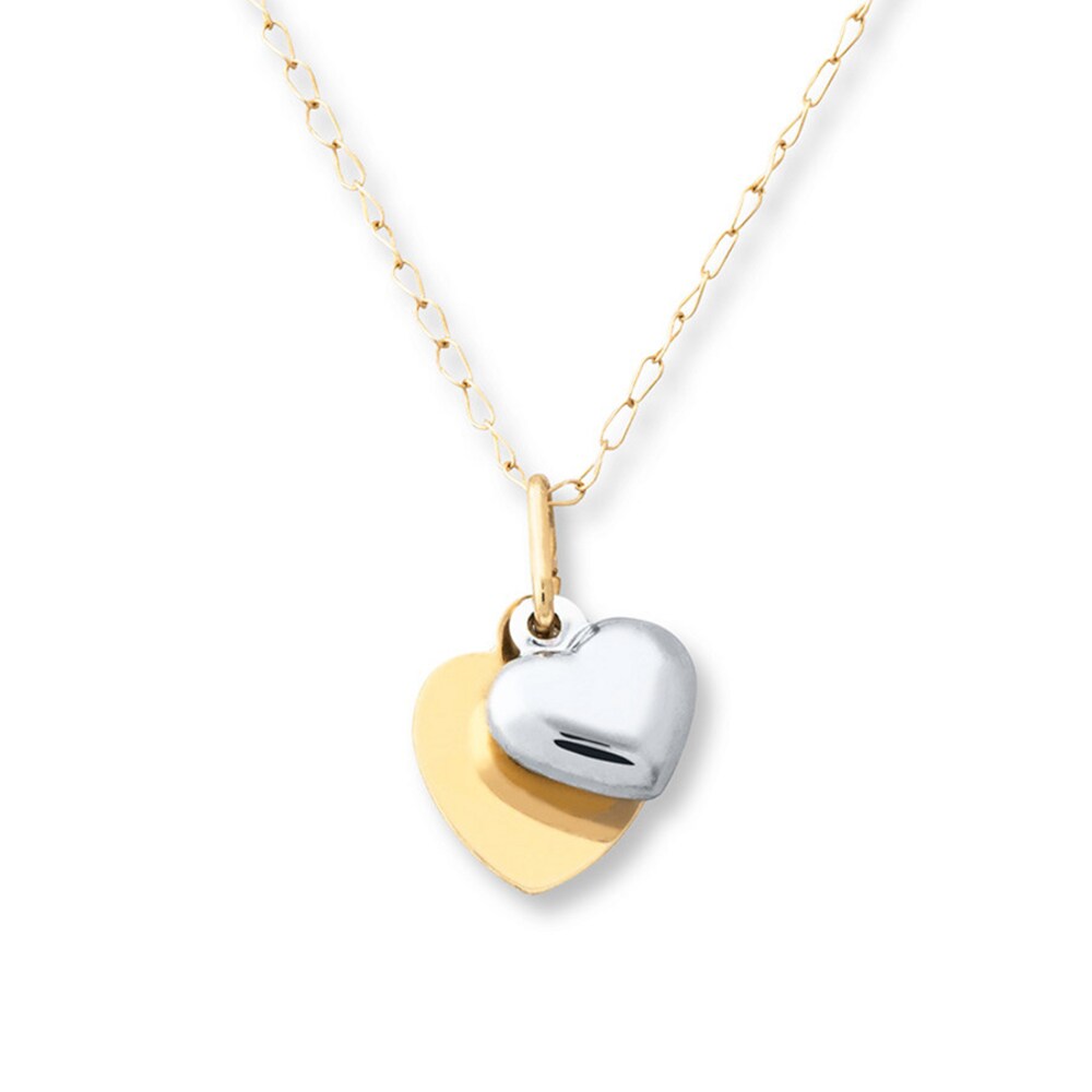 Children\'s Heart Necklace 14K Two-Tone Gold ylqXP2vf