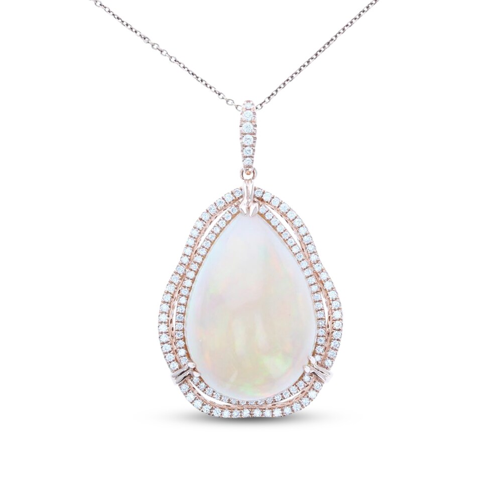 Le Vian Natural Opal Necklace 1-5/8 ct tw Diamonds 18K Strawberry Gold yqp8MrtC