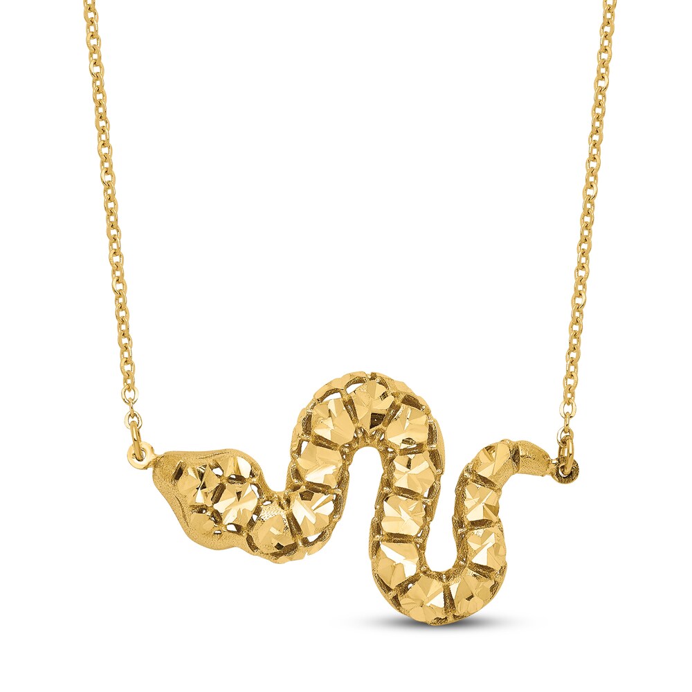 Diamond Cut Snake Necklace 14K Yellow Gold yrARQT21