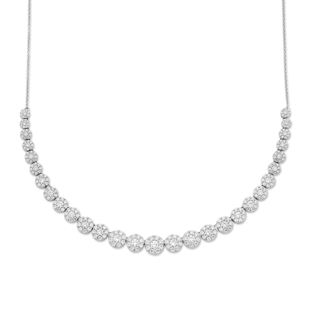 Diamond Necklace 3 ct tw Round 14K White Gold 18" yxjihTbe