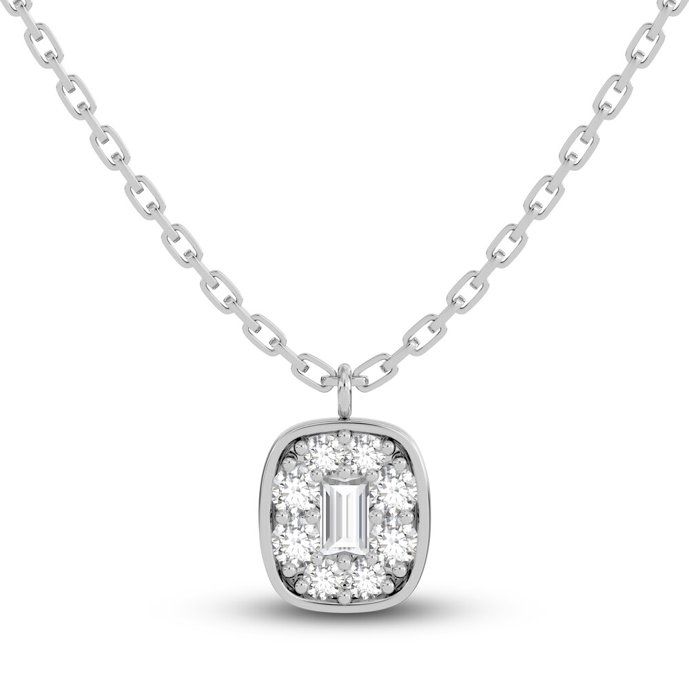 Juliette Maison Natural White Sapphire Pendant Necklace 10K White Gold z35IUclj