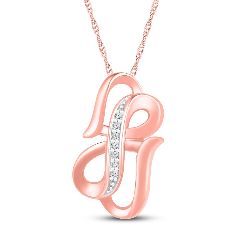 Heart/Infinity Necklace Diamond Accents 10K Rose Gold zCi1AggR