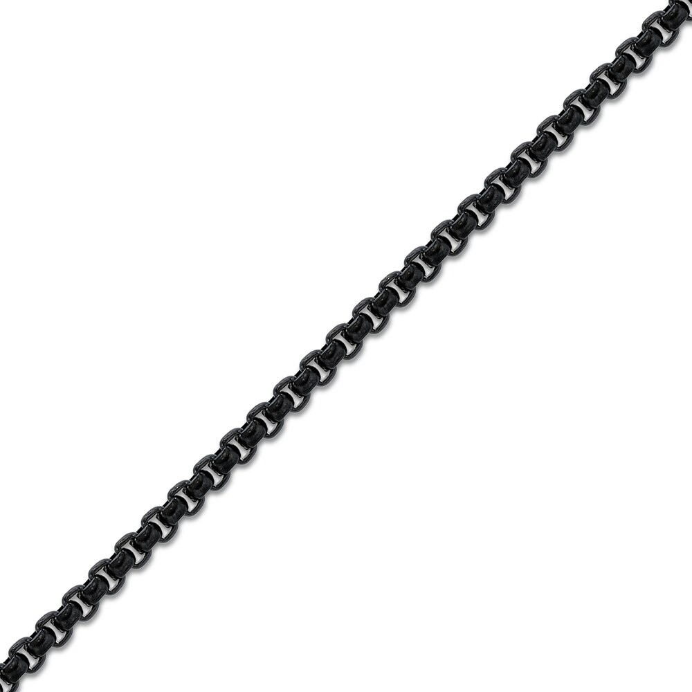 Box Chain Necklace Carbon Fiber Stainless Steel 24\" zF9pfGAE