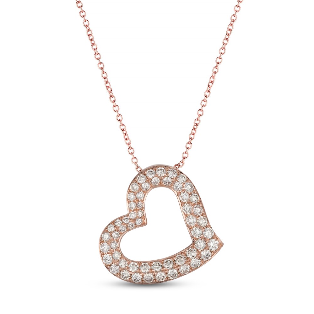 Le Vian Chocolate Diamond Heart Necklace 3/4 ct tw 14K Strawberry Gold zTDhe6Qu
