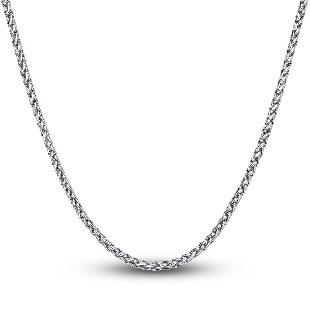 Men\'s Wheat Chain Necklace Stainless Steel 3mm 24\" zUaSez9R
