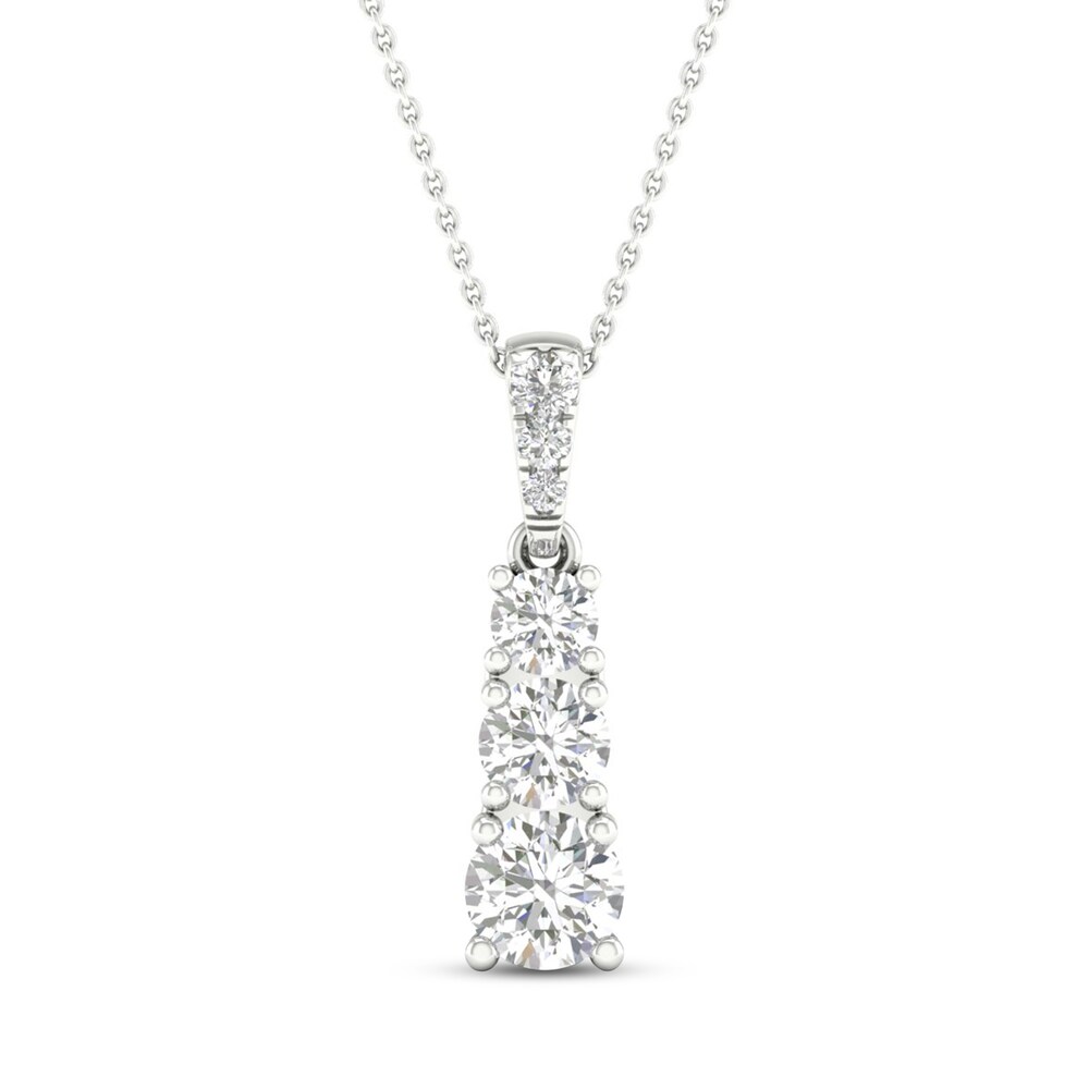 Diamond Pendant Necklace 1/2 ct tw Round 10K White Gold zUn98ecb