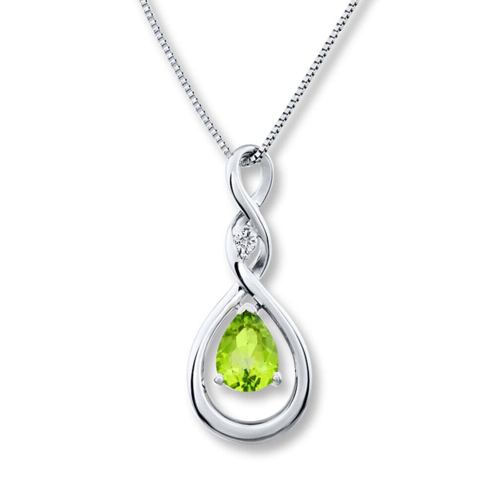 Peridot Necklace Diamond Accent Sterling Silver zZbupTgO