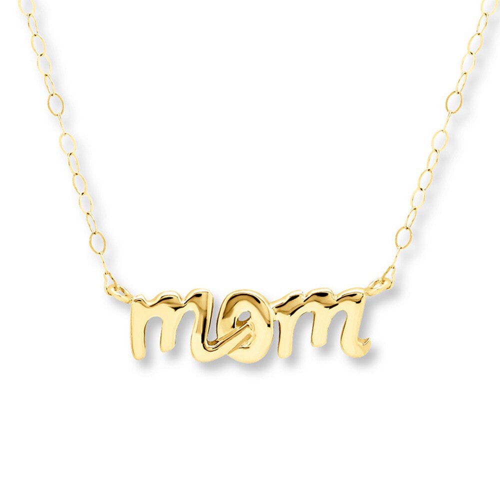 Petite Mom Necklace 14K Yellow Gold 17 Length zZux0sxv
