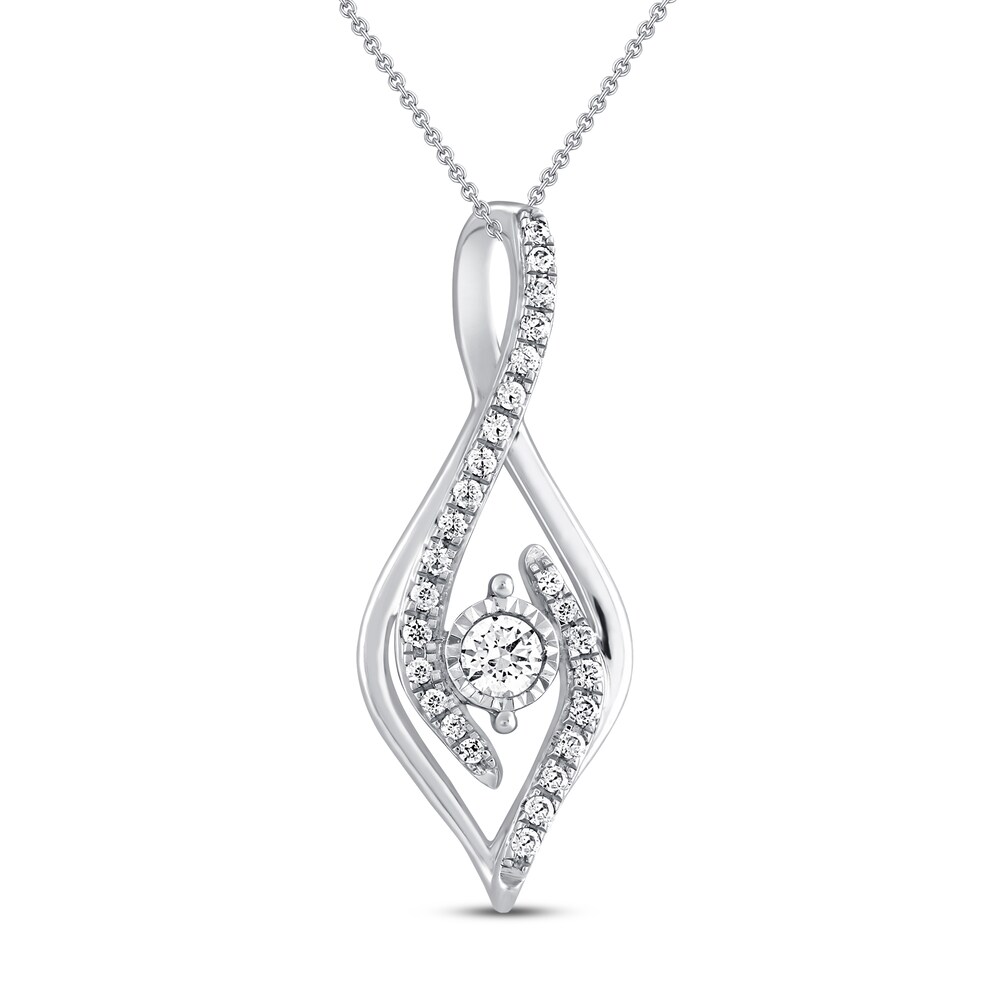 Diamond Necklace 1/5 ct tw Round Sterling Silver zan4Ue7M