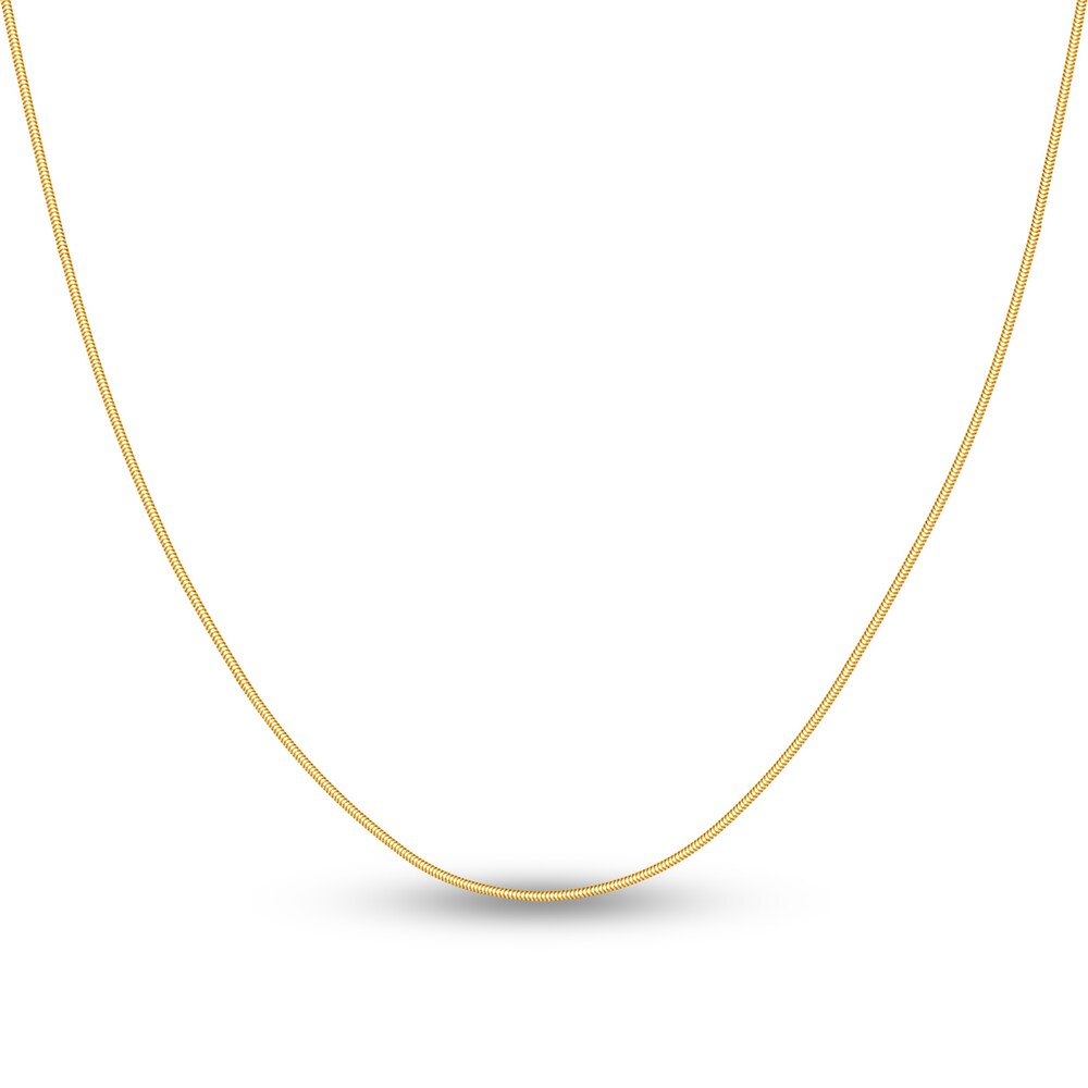 Hollow Snake Chain Necklace 14K Yellow Gold 24" ziOfjWui