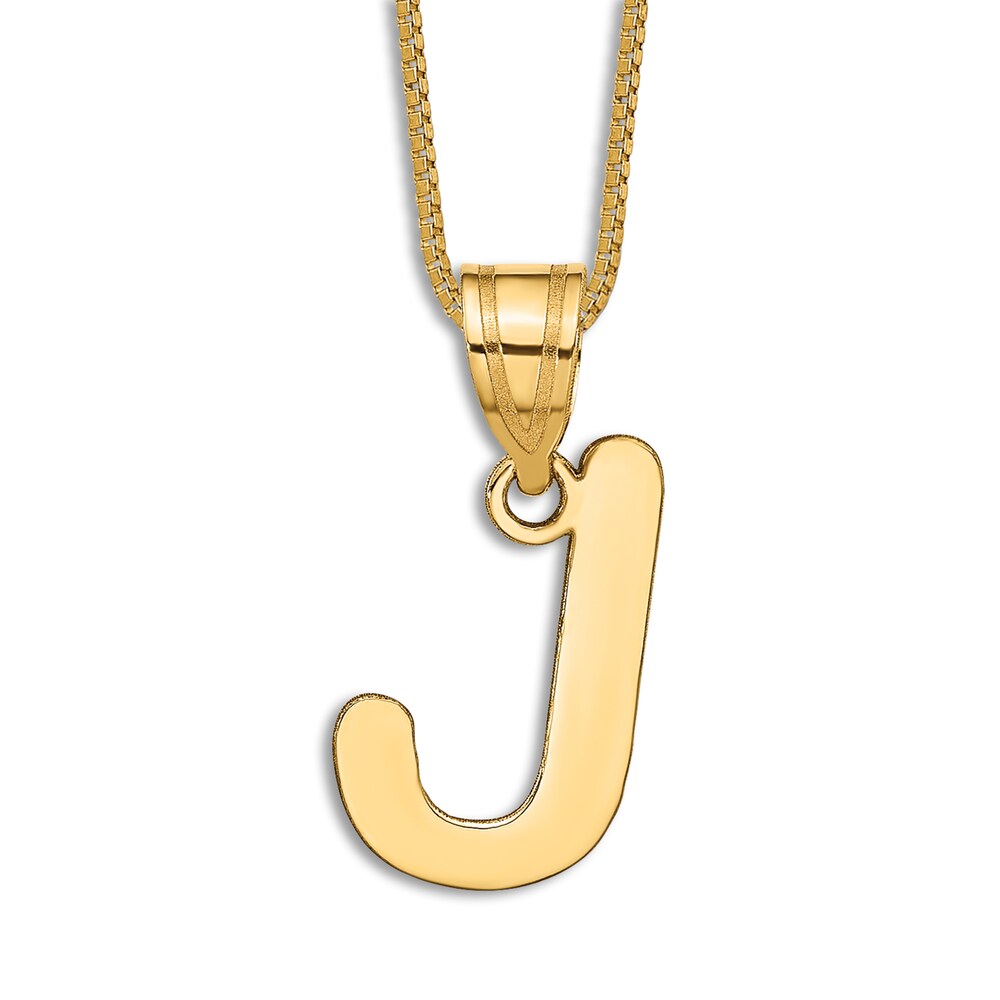 Initial J Necklace 14K Yellow Gold 18" zl1r3Qtd