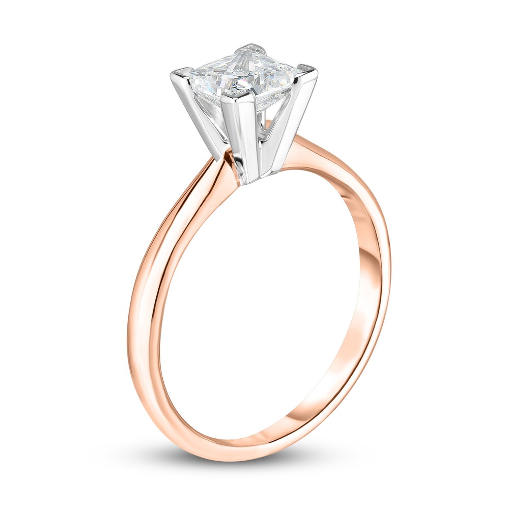 Diamond Solitaire Engagement Ring 1/2 ct tw Princess 14K Rose Gold (I2/I) 01FyPKt0