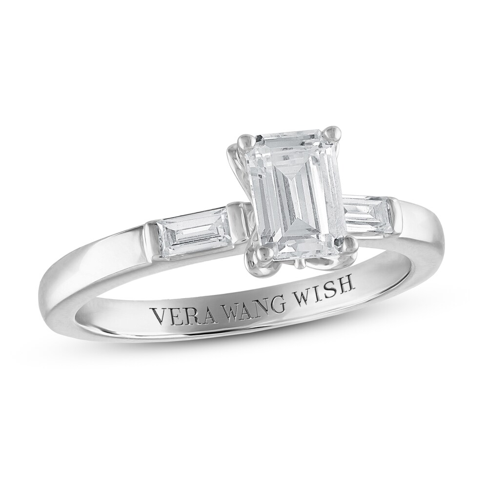 Vera Wang WISH Diamond Engagement Ring 1-1/8 ct tw Baguette Platinum 03G8ajmQ