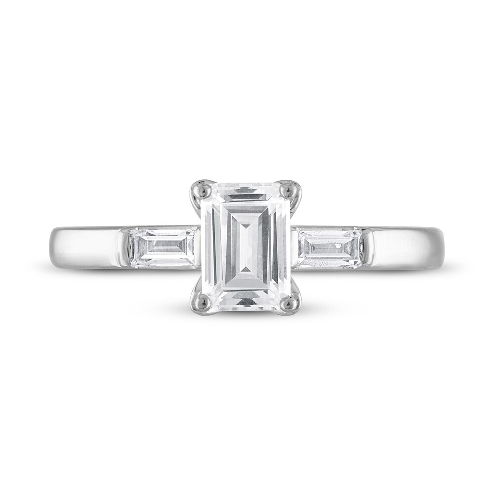 Vera Wang WISH Diamond Engagement Ring 1-1/8 ct tw Baguette Platinum 03G8ajmQ
